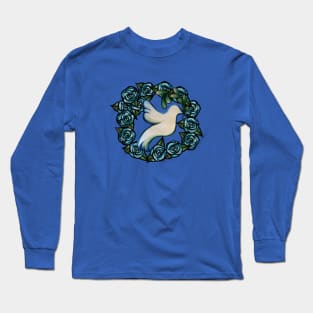 Blue Roses Dove of Peace Long Sleeve T-Shirt